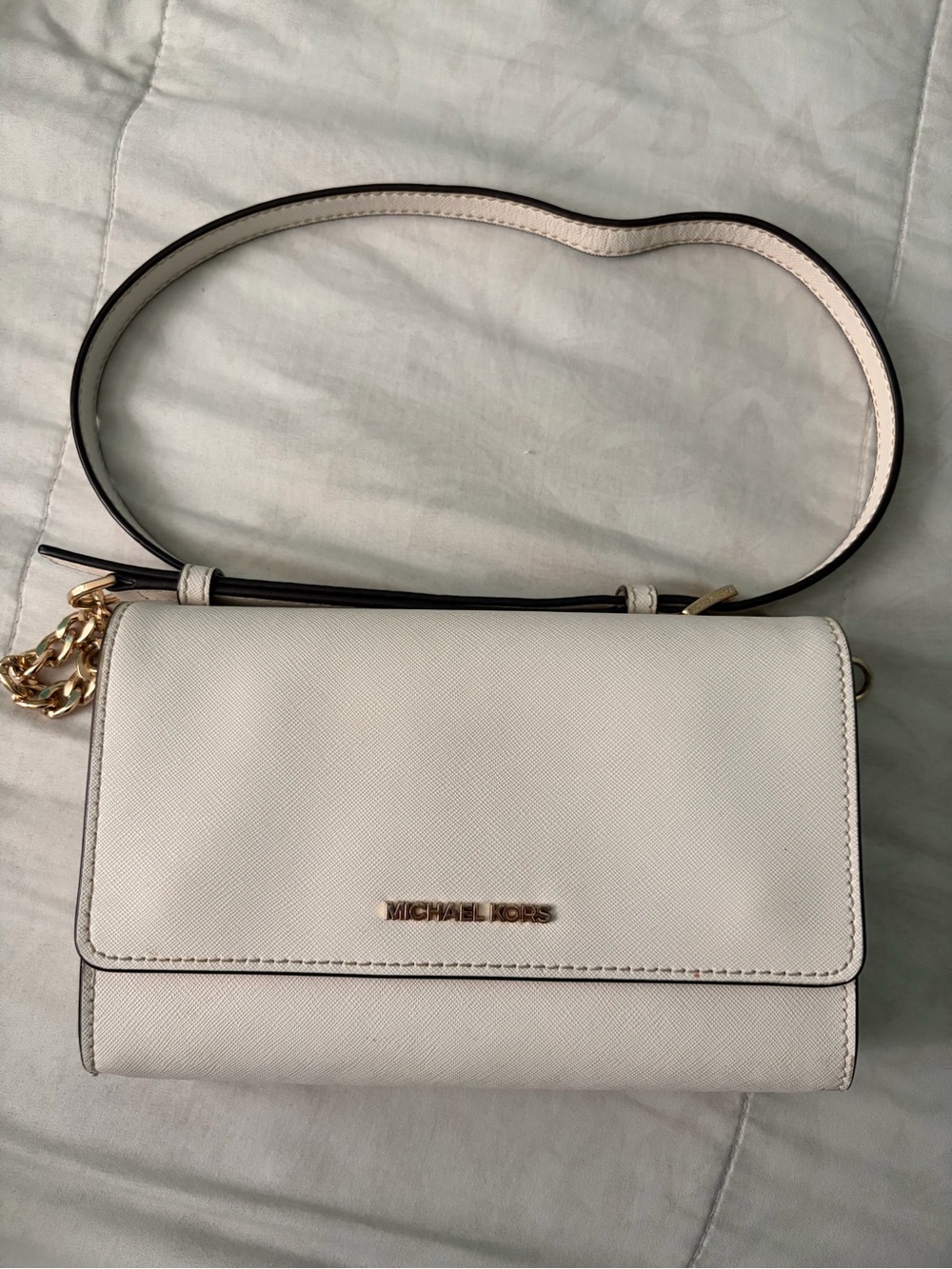 Michael Kors Cream Crossbody Bag with Gold Hardware